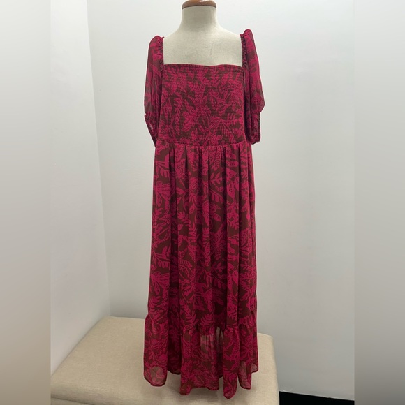 torrid Dresses & Skirts - Torrid Burgundy Floral Maxi Dress